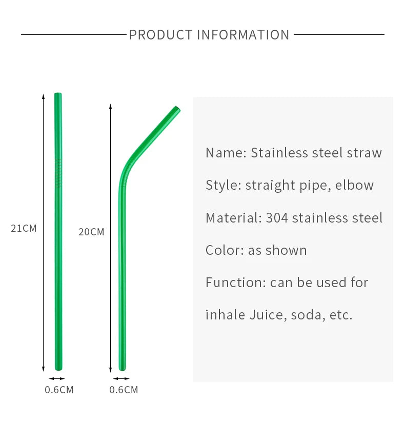 Colourful Stainless Steel Reusable Drinking Straw Sets