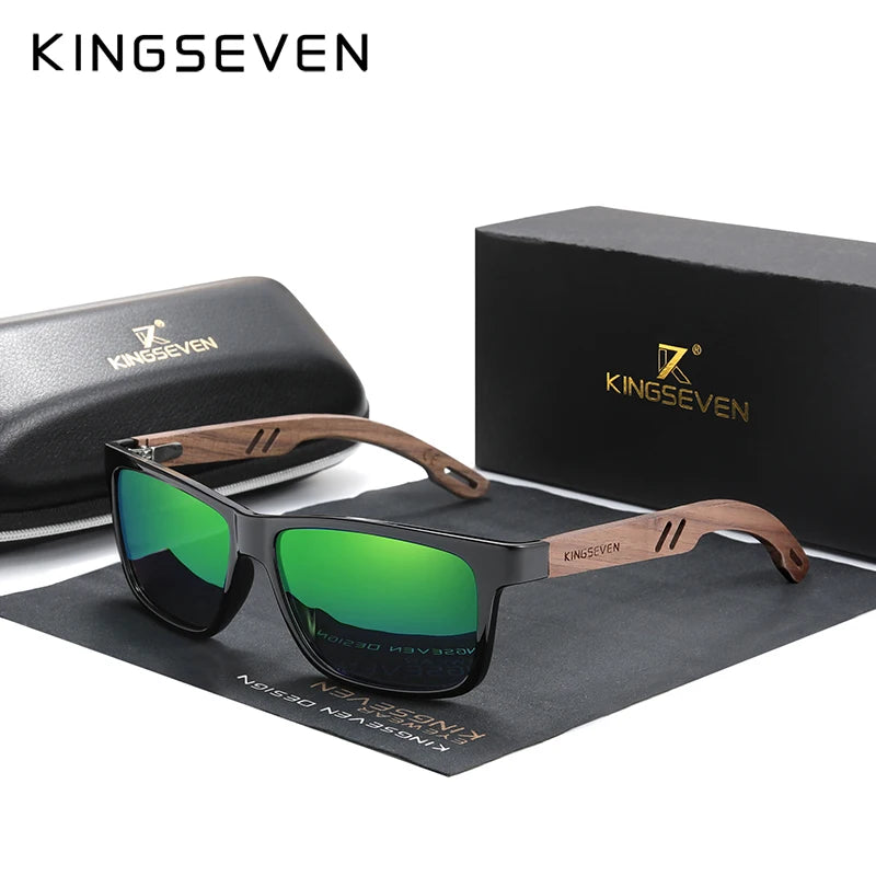 KINGSEVEN 100 Polarized Vintage Wooden Sunglasses Sustainify Goods