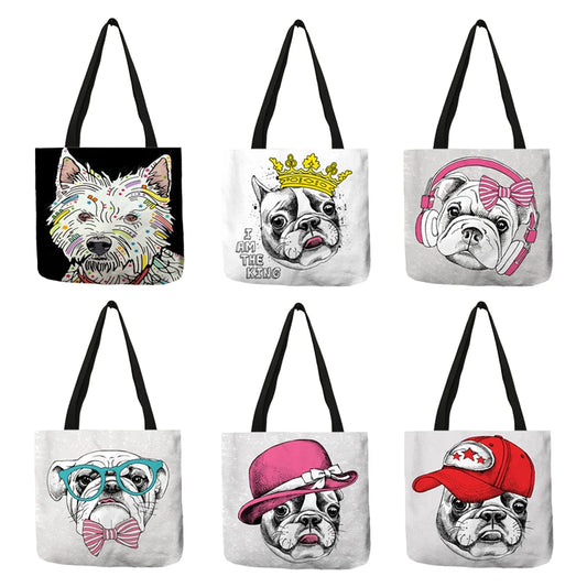 Reusable Dog Art Tote/Shopping Bag