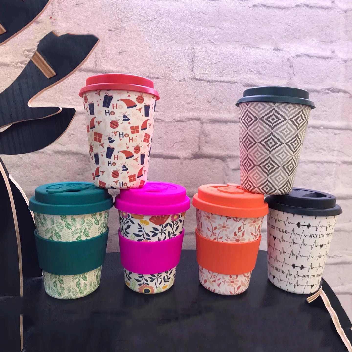 Bamboo Fibre Reusable Travel Mugs for Coffee or Tea